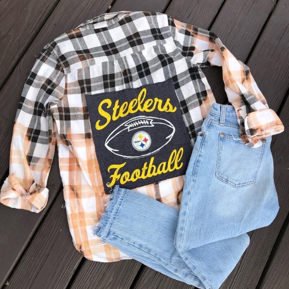 Steelers upcycled flannel